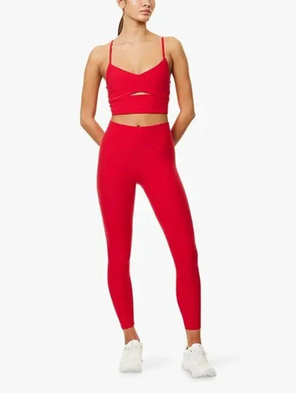 NWT ALO Alosoft High-Waist 7/8 Highlight Leggings, Size M, in Bold Red